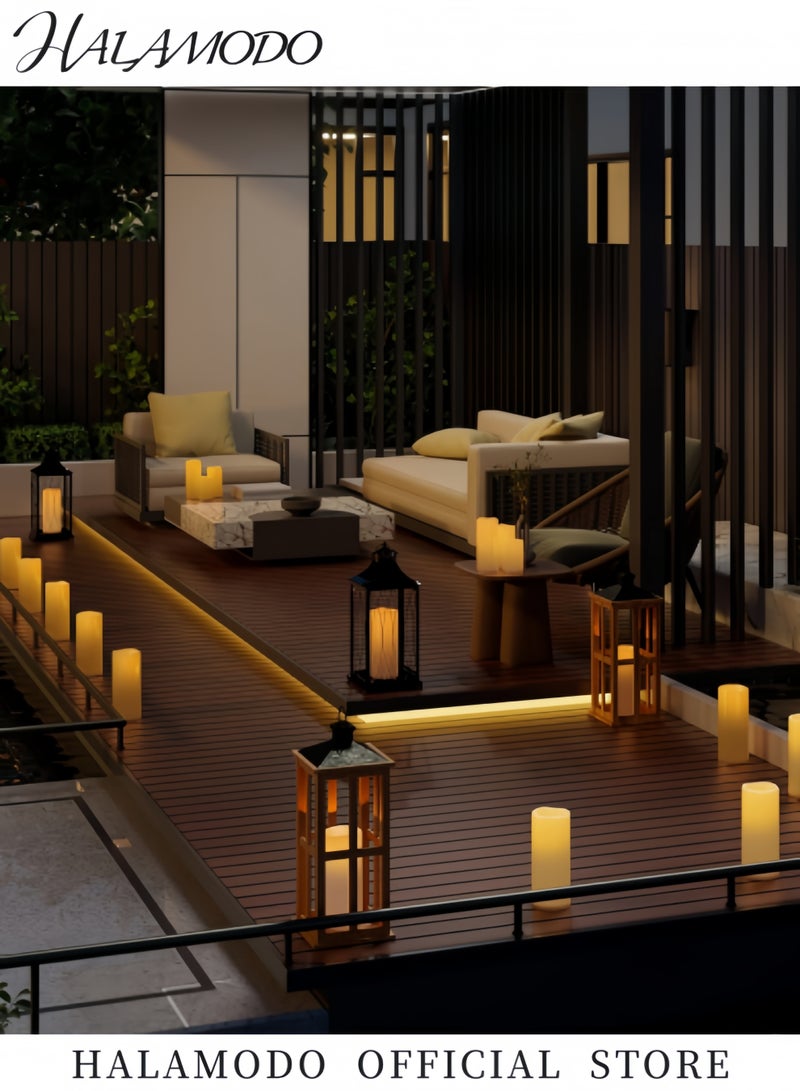 HALAMODO 3PCS Flameless Candles with Timer,  Color Changing LED Candles with Remote Control, Battery Candles Outdoor and Indoor Home Decor  - Image 5