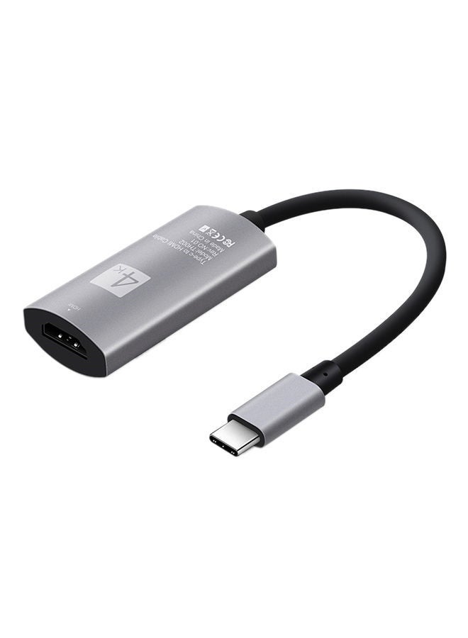 NIBEMINENT Type C To HDMI 4k Converter Adapter Cable For Galaxy S8/HDTV/Computer/Macbook Grey 
