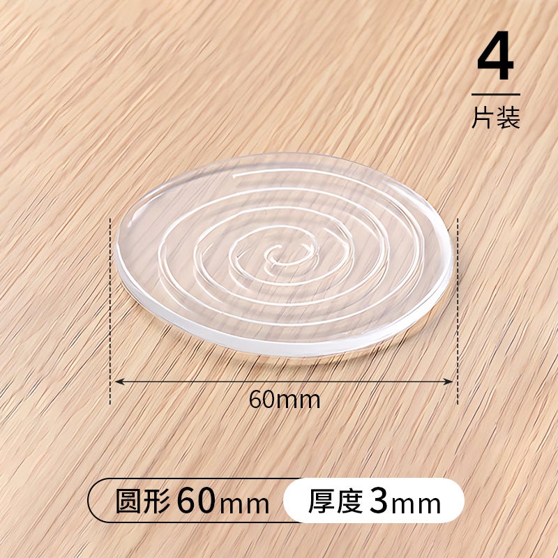 Clear Silicone Furniture Pad Protectors Round 60mm4 pieces