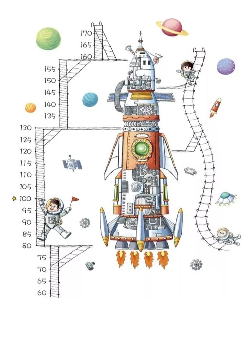 كول بيبي ملصق حائط مزخرف لقياس ارتفاع مسطرة قياس ارتفاع رائد الفضاء - Image 1