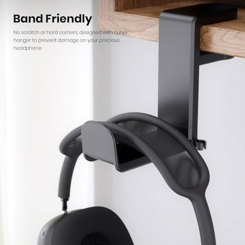 Techzere Headphone Stand Holder Hanger 360 Degree Swivel for Table Hanging Hook for Gaming and Regular Headphones Black - Image 5