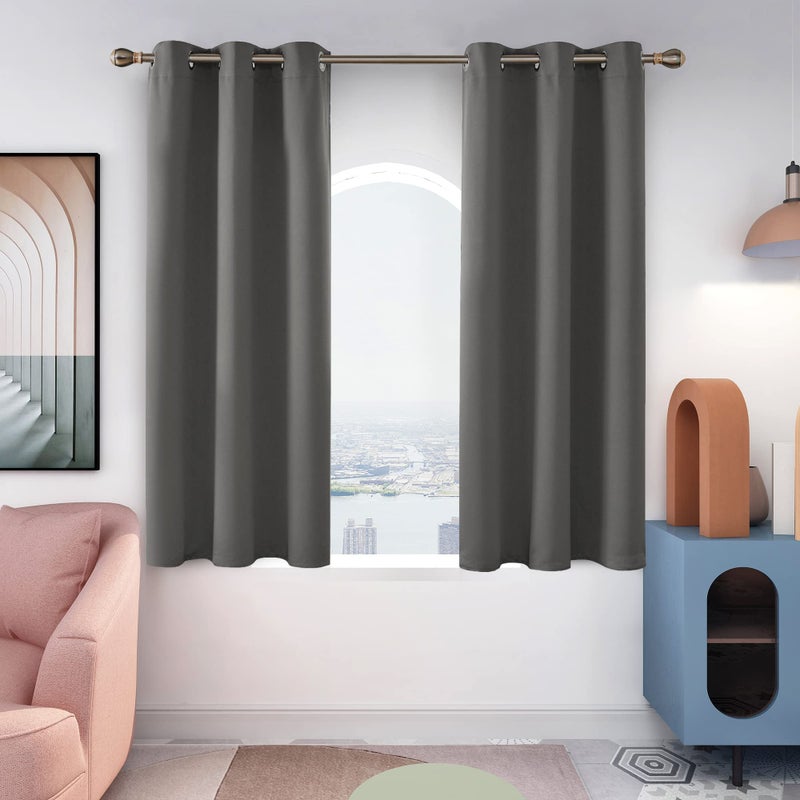 Deconovo Thermal Insulted Blackout Bedroom Curtains  Room Darkening Curtain Panels for Living Room  42x54 Inch  Light Grey - Image 1