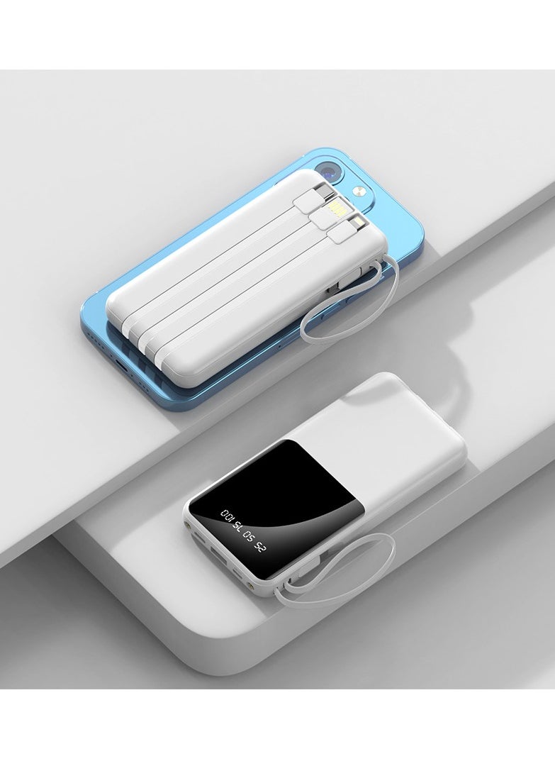 JEEJPV Power bank 10000mAh large capacity power bank portable mobile power(White）  - Image 1