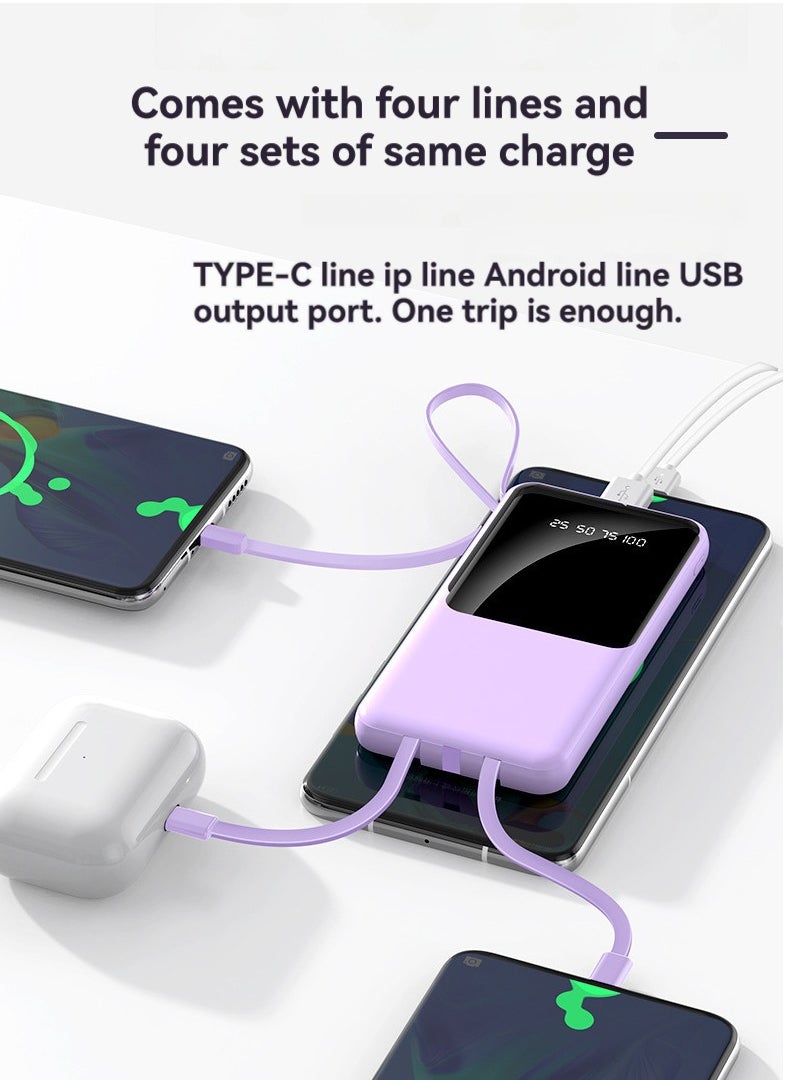 JEEJPV Power bank 10000mAh large capacity power bank portable mobile power(White）  - Image 4