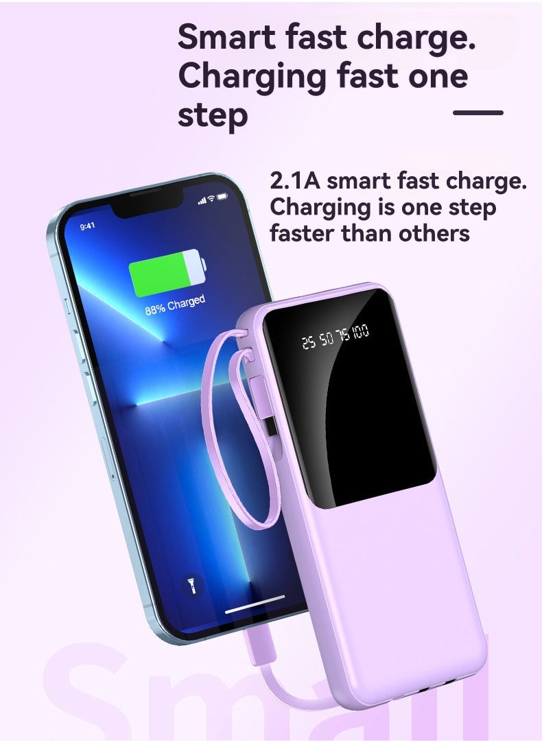 JEEJPV Power bank 10000mAh large capacity power bank portable mobile power(White）  - Image 3