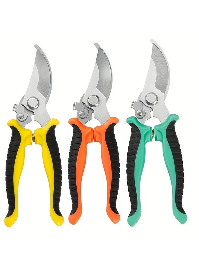 Professional Stainless Steel Pruning Shears Ergonomic Non Slip Handle Random Color - Image 2