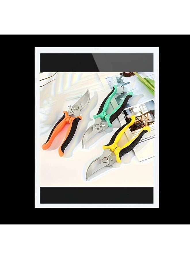 Professional Stainless Steel Pruning Shears Ergonomic Non Slip Handle Random Color - Image 1