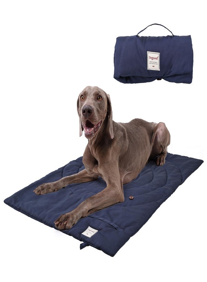 PlentiVive Large Waterproof Outdoor Dog Bed (57"x39"), Portable & Washable Travel Pet Mat for Camping, Foldable Non-Slip Car Seat & Crate Liner for Large Medium Dogs, Includes Carry Bag (Blue) - Image 1