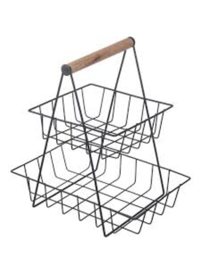 Two-tier metal fruit stand, pyramid shape - Image 1