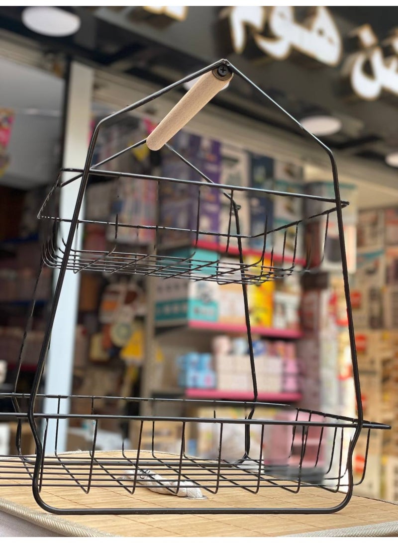 Two-tier metal fruit stand, pyramid shape - Image 2