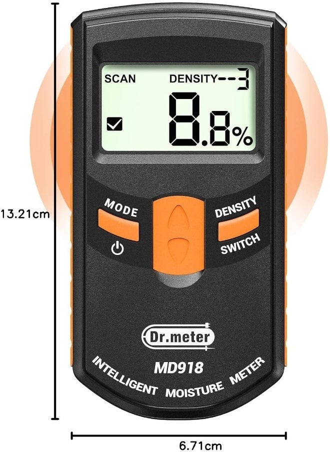 Dr.Meter - Dr.meter Pinless Wood Moisture Meter, Upgraded Version Inductive Pinless Tools Intelligent Moisture Meter Digital Moisture Meter for Wood - Image 1