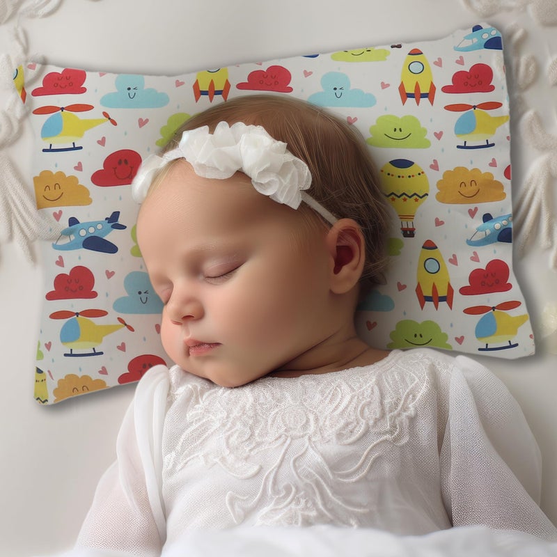 KRADYL KROFT Toddler Pillow with 100% Cotton Removable Cover - 20 X 15 Inches | Children Pillows | Baby Pillows - Travel Times - Image 3