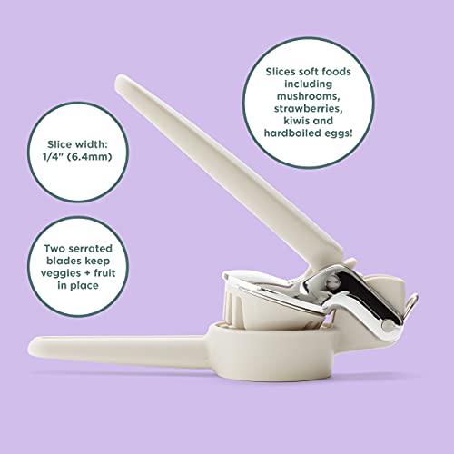 Chef'n FreshForce Hand-Held Slicer, Slices Mushrooms, Strawberries, Kiwis and More, Taupe - Image 3