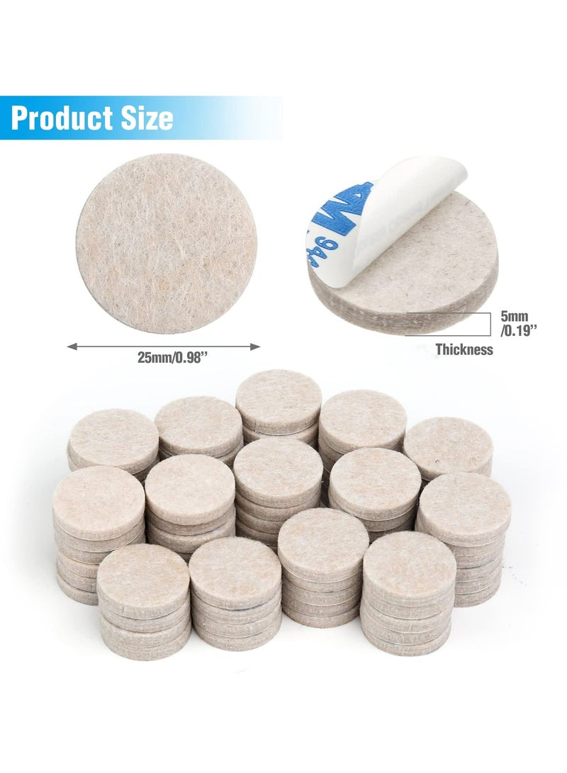 90pcs Furniture Pads Floor Protectors, Self Adhesive Felt Chair Leg Protectors 25mm,5mm Thick Anti Scratch Felt Pads Furniture Feet Pads for Chair, Table, Wardrobe, Sofa - Image 2