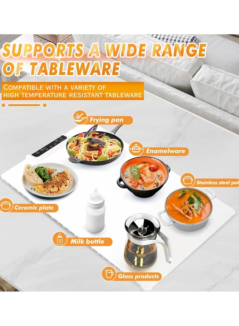 سخان طعام بسطح تسخين كامل - مع 3 درجات حرارة، قابل لللف ومحمول، وإيقاف تلقائي - صينية تسخين كهربائية للتجمعات والحفلات والاستخدام اليومي - Image 5