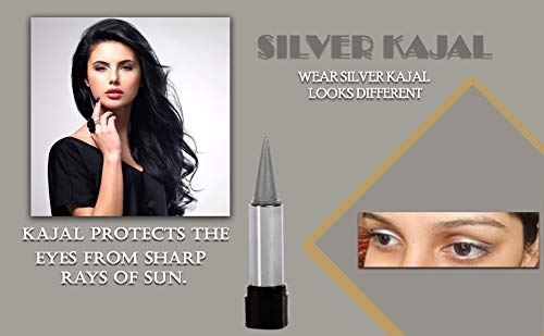 Color Diva Smudge Proof Kajal, Silver, Shade-102, 4.5g - Image 2