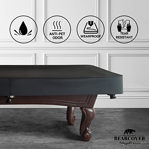 BearCover Heavy Duty Leatherette Billiard Pool Table Cover, Waterproof & Tearproof Covers for Pool Table 7/8/9FT Fitted (8 Feet/ Black) - Image 5