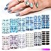 Maitys 168 Pcs 12 Sheets Full Wrap Nail Stickers Polish Strips Gradient Stickers Glitter Self Adhesive DIY Gel Nail Strips Decals with Fingernail Files for Women Holiday DecorDelicate Style - Image 2