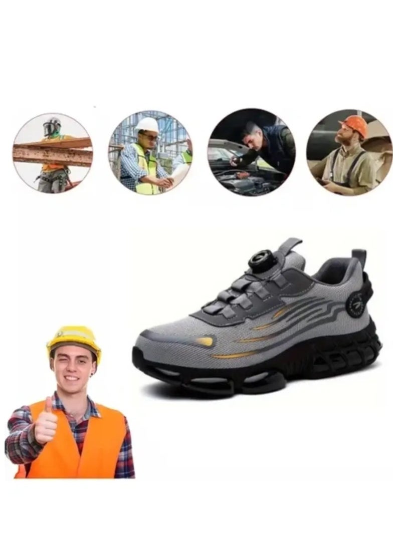 Verci Unisex Professional Steel Toe Puncture Proof Work Boots Comfy Non Slip Cushioned Shock Absorption Safety Shoes Men's Outdoor Footwear (42 EUR)  - Image 1