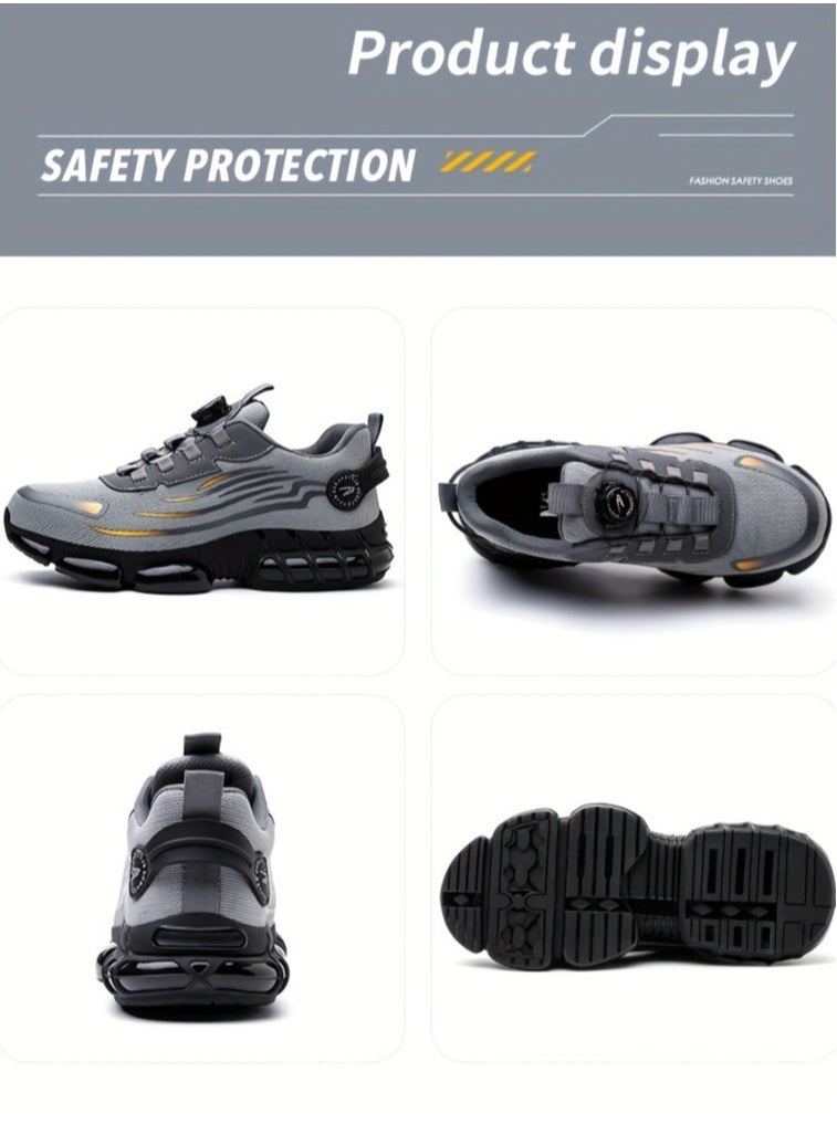 Verci - Unisex Professional Steel Toe Puncture Proof Work Boots Comfy Non Slip Cushioned Shock Absorption Safety Shoes Men's Outdoor Footwear (42 EUR) - Image 1