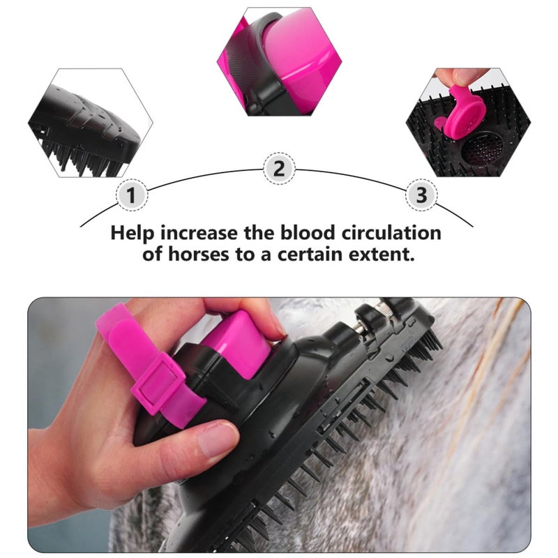 Multipurpose Horse Hair Cleaning Brush with Spray Function for Bathing and Tack Care - Image 4