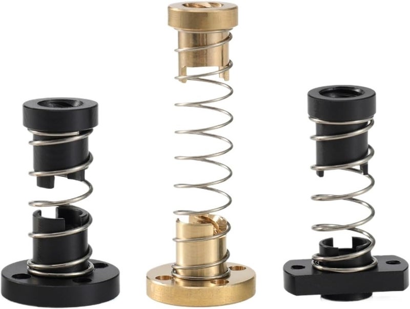 Compatible with 3DSWAY T8 Lead Screw Spring Loaded Nut Brass POM 2mm 4mm 8mm Compatible with Ender 3 CR10 CNC 3D Printer Parts(Brass Round,Lead 8mm) - Image 1