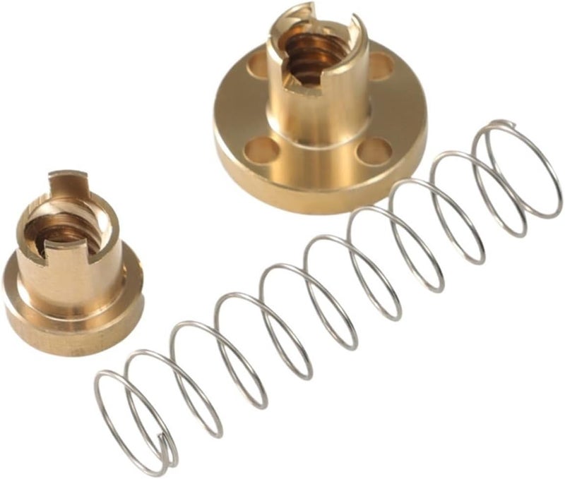 Compatible with 3DSWAY T8 Lead Screw Spring Loaded Nut Brass POM 2mm 4mm 8mm Compatible with Ender 3 CR10 CNC 3D Printer Parts(Brass Round,Lead 8mm) - Image 2