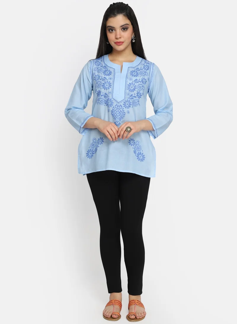 Alaya Hand Embroidered Chikankari Cotton Kurti-AL3405