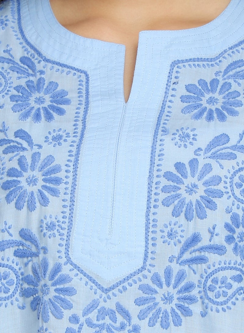 Alaya Hand Embroidered Chikankari Cotton Kurti-AL3405  - Image 4