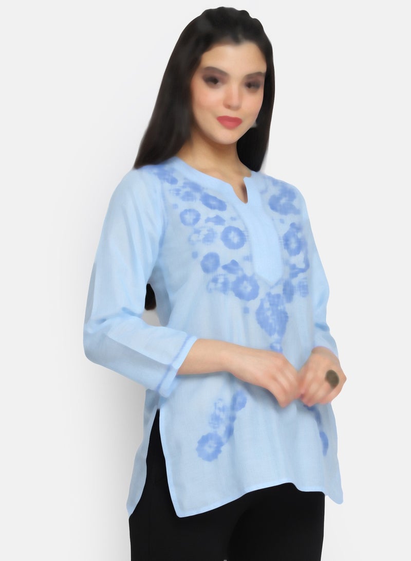 Alaya Hand Embroidered Chikankari Cotton Kurti-AL3405  - Image 3