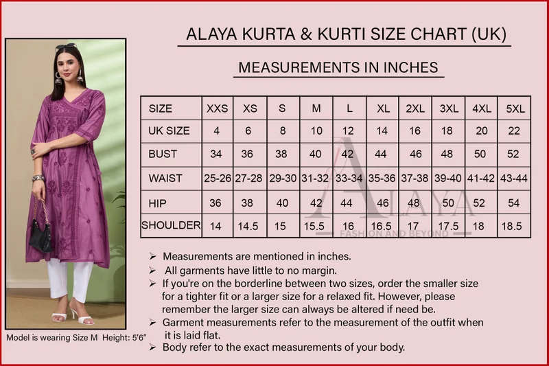 Alaya  Hand Embroidered Chikankari Cotton Kurti-AL3405 for Women | Best Price UAE