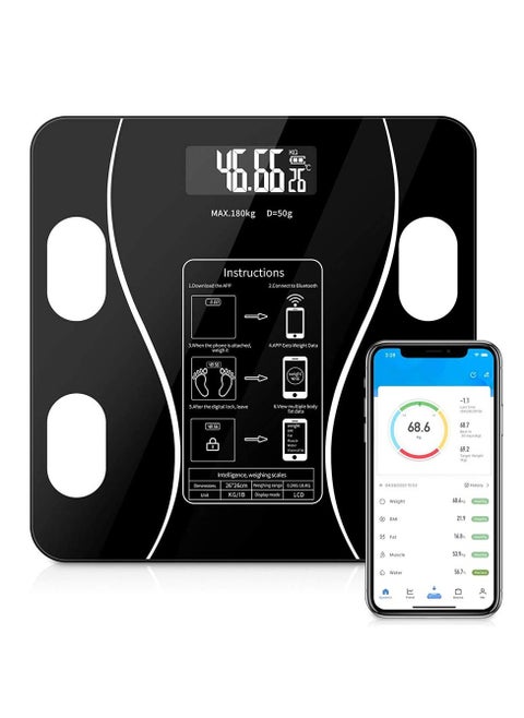 Smart Bluetooth Body Fat Scale – High-Precision Digital Analyzer with 79 Health Metrics – USB Rechargeable & App Compatible