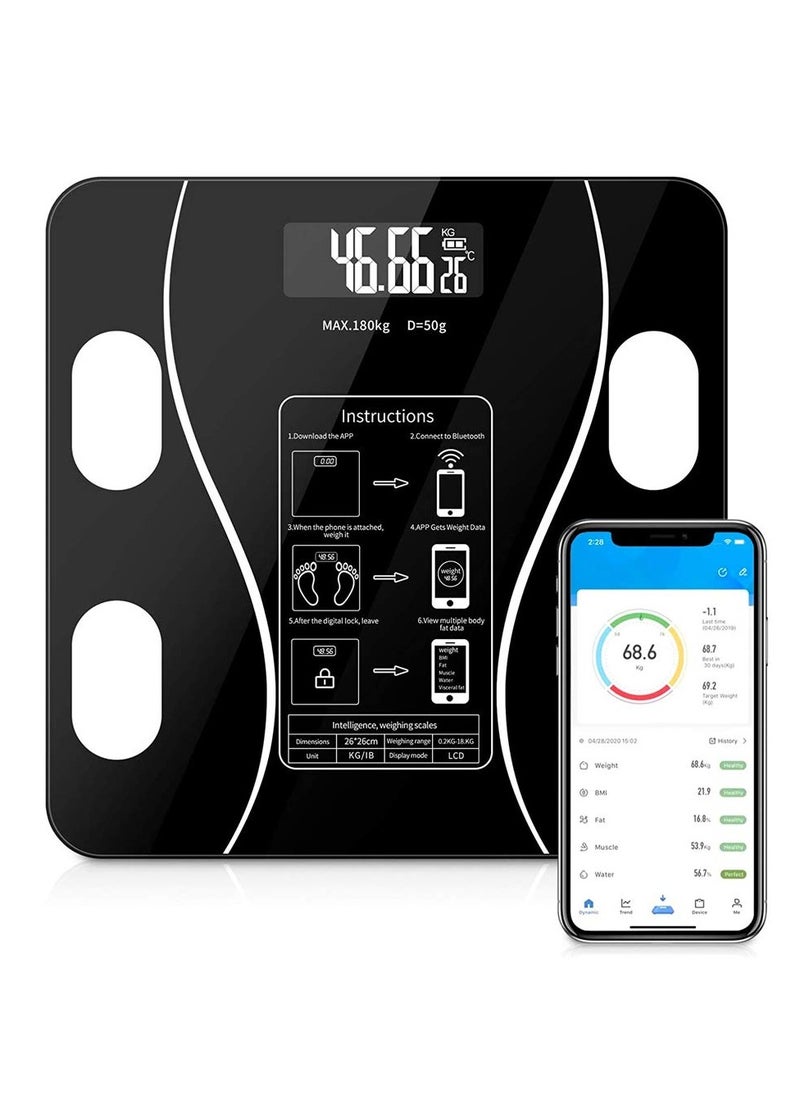 Generic Smart Bluetooth Body Fat Scale – High-Precision Digital Analyzer with 79 Health Metrics – USB Rechargeable & App Compatible 