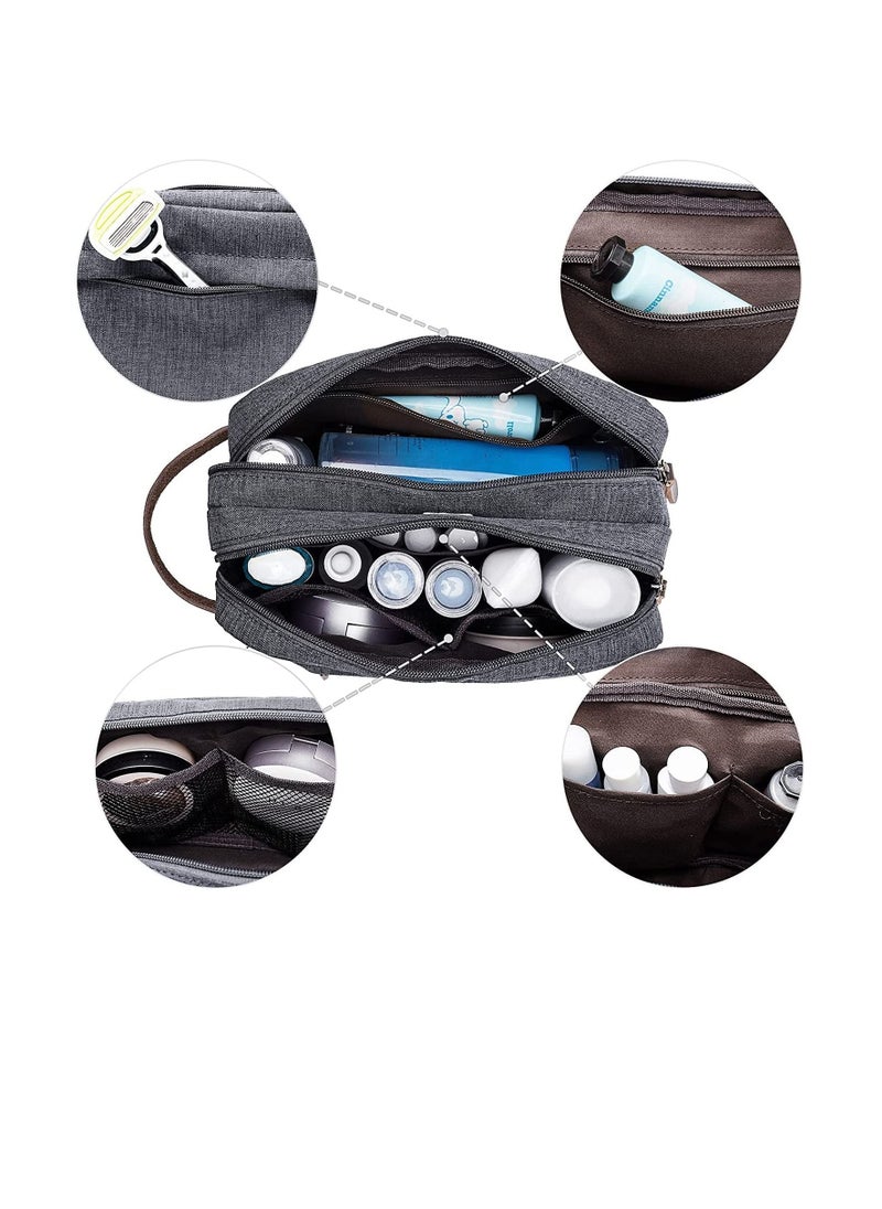 Excefore Toiletry Bag, Toiletry Waterproof Hanging Bag, Oxford ClothTravel Organizer Cosmetic Bag, Necessaries Case Wash Toiletry Bag, Lightweight Travel Shaving, for Men and Women (Gray)  - Image 3
