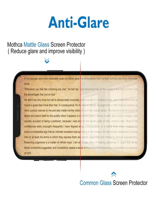 Mothca Matte Glass Screen Protector for iPhone 12 Pro Max [6.7-inch] Anti-Glare & Anti-Fingerprint Tempered Glass Film, Case Friendly -Smooth as Silk - Image 3