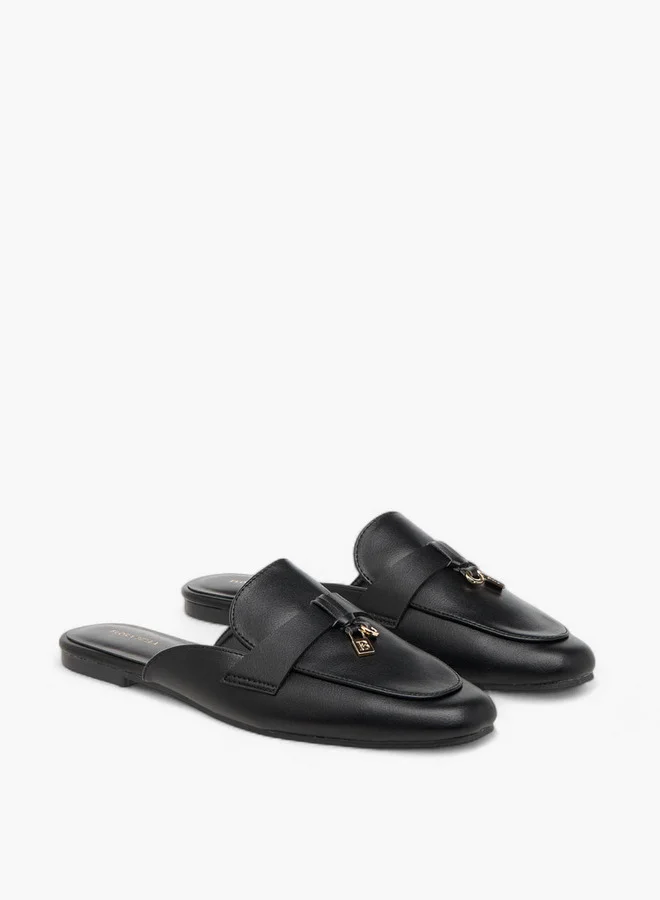 Flora Bella By Shoexpress Metal Accent Slip-On Mules
