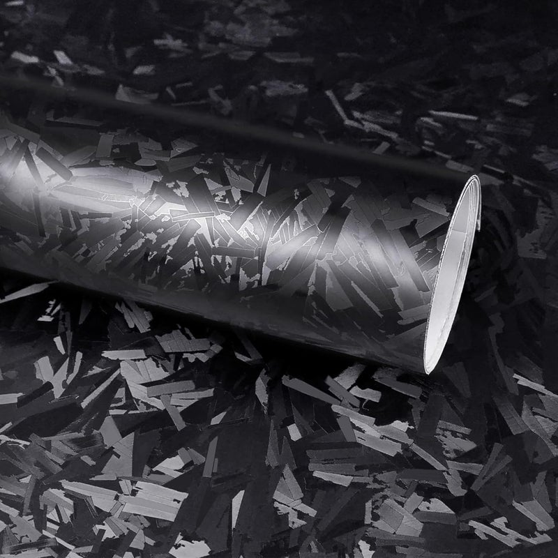Khazna Matte Black Forged Carbon Fiber Vinyl Wrap Roll, Anti-Wrinkle Bubble Free Replacement Car Sticker, Premium Self Adhesive Car Wrap Vinyl Automotive DIY Interior Exterior(30x150cm) - Image 1