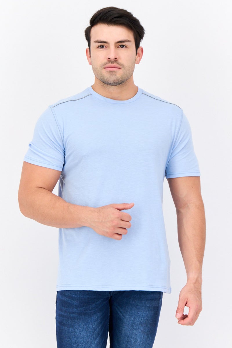 Company Eighty One تي شيرت رجالي بأكمام قصيرة و ياقة دائرية، لون أزرق فاتح - Image 1