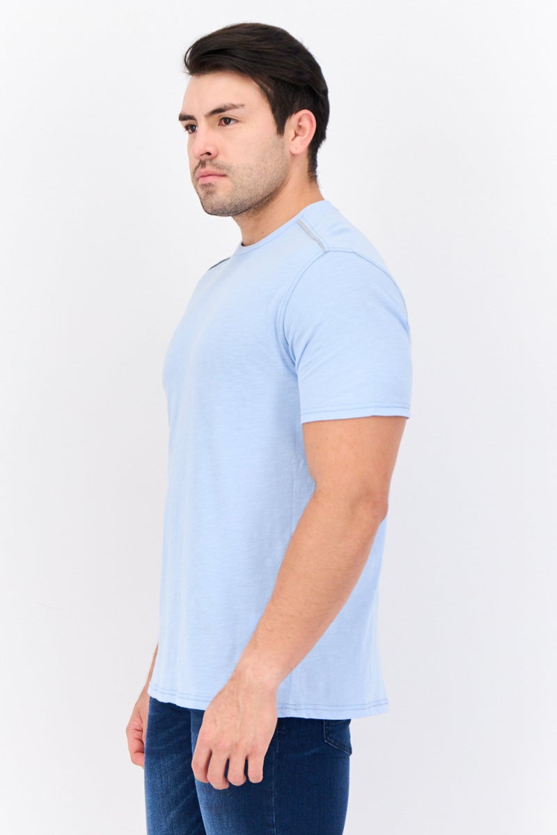Company Eighty One تي شيرت رجالي بأكمام قصيرة و ياقة دائرية، لون أزرق فاتح - Image 3
