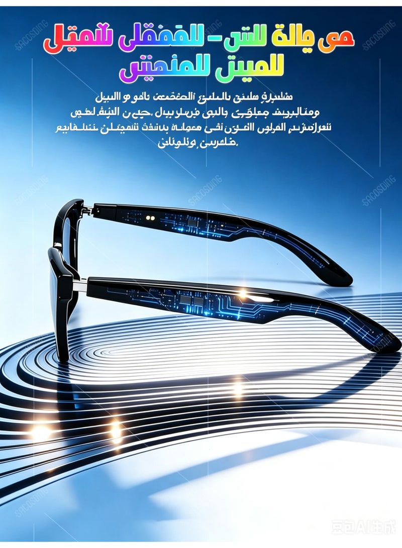 نظارات ذكية بلوتوث صوتية للرجال والنساء مع فلتر الضوء الأزرق وعدسات مستقطبة متغيرة الألوان - Image 5