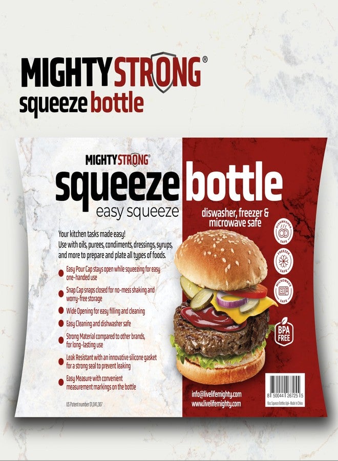 MIGHTY STRONG 6 Pack Condiment Squeeze Bottles for Sauces and Liquids – 16 oz Plastic Refillable Squirt Bottles for Ketchup, Oils, and Condiments – Multipurpose Condiment Containers for Kitchen, BBQ & Cooking - Image 3