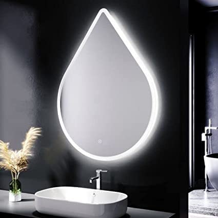 PRINCE ART LED Mirror Glass Bathroom Wall Decorative Led Mirror with Touch Sensor Lights Cabinet Vanity Wall Design Darpan Full Length for Home 18x24 Inch Oval DH10 - Image 2