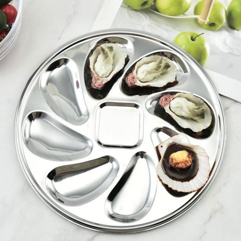 Stainless Steel Oyster Plates Set Fork and Clip, Wear-resistant Metal Oyster Serving Tray for Seafood Restaurants and Home Dining, 3pcs Shucking Dish Kit - Image 5