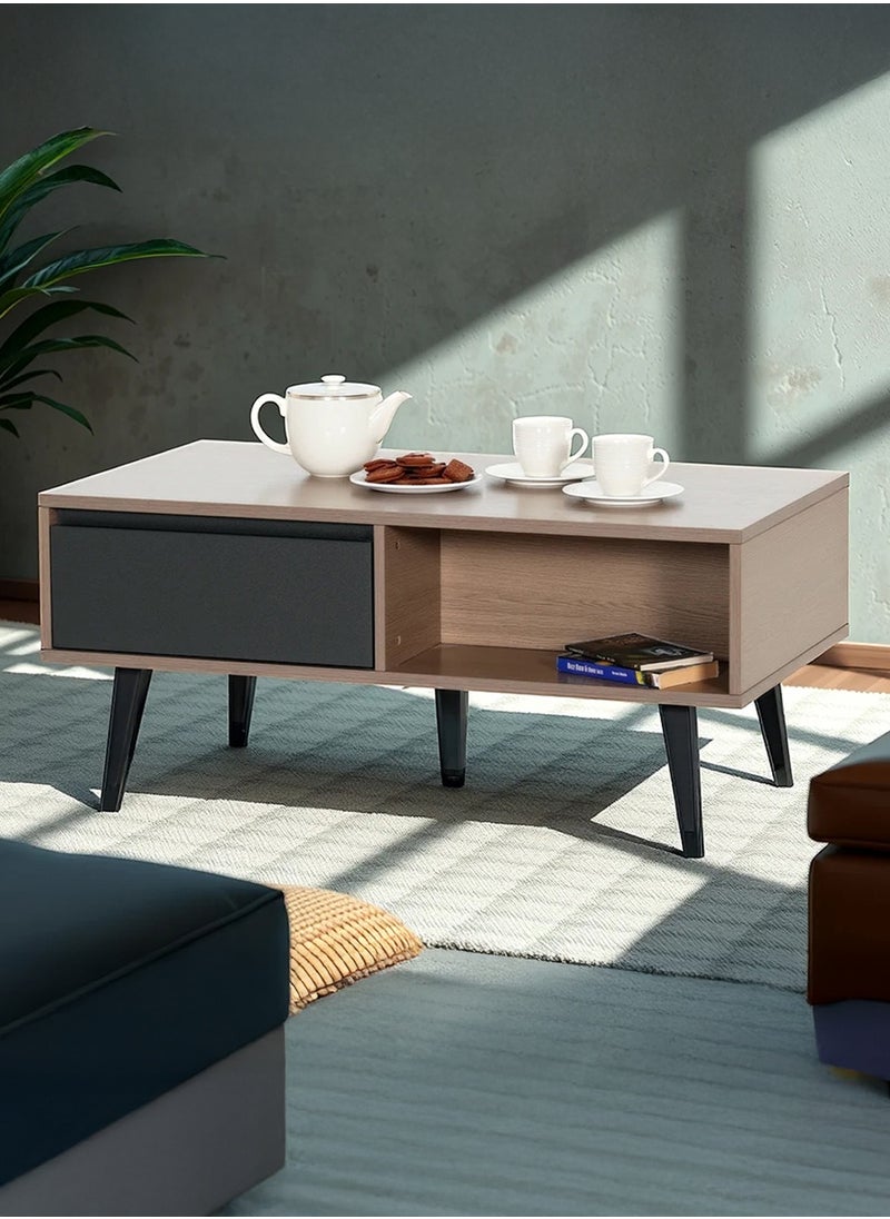ROYALOAK Dexter Coffee Table | MDF | Melamine Finish | Modern Design | Telescopic Channel | Ample Storage | Engineered Wood | Multifunctional Coffee Table | Coffee Table for Living Room | Coffee Table for Room  - Image 2