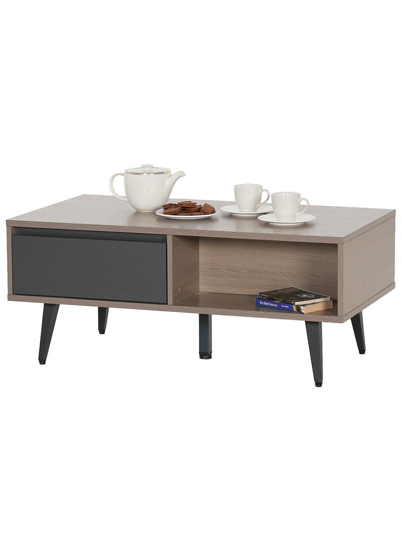 ROYALOAK Dexter Coffee Table | MDF | Melamine Finish | Modern Design | Telescopic Channel | Ample Storage | Engineered Wood | Multifunctional Coffee Table | Coffee Table for Living Room | Coffee Table for Room  - Image 1