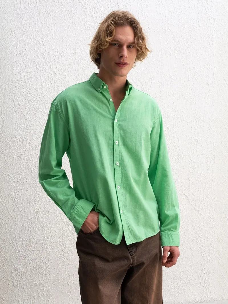 GIESTO Cotton Oversized Button-Up Shirt