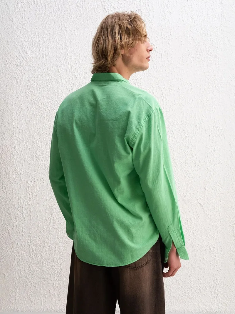 Giesto GIESTO Cotton Oversized Button-Up Shirt