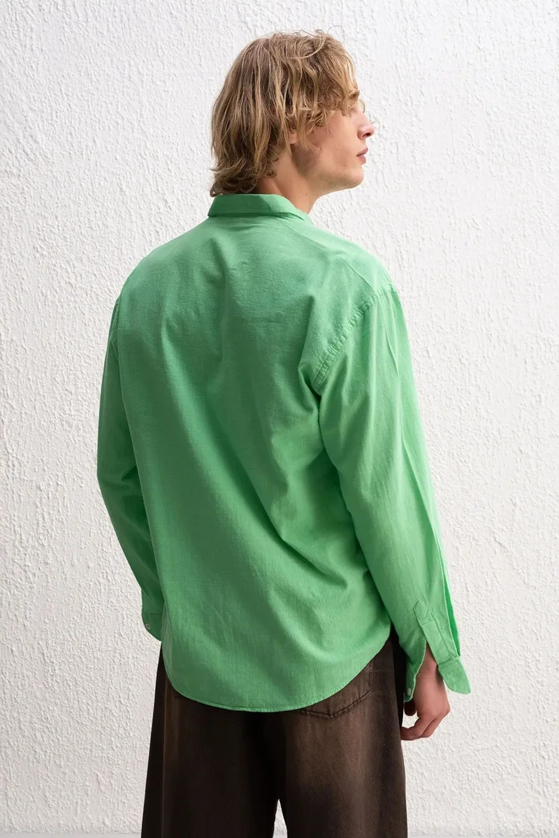 جيستو GIESTO Cotton Oversized Button-Up Shirt