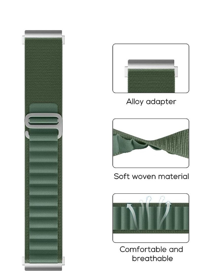 Watch - 20 mm Alpine Loop Bracelet Compatible with Amazfit GTS 4 Mini/GTS 4/Amazfit Bip 3/3 Pro, Nylon Titanium G-Hook Wristbands Replacement Strap for Amazfit GTS 3/GTS 2e/GTS 2 Mini/GTS 2/GTS - Green - Image 1