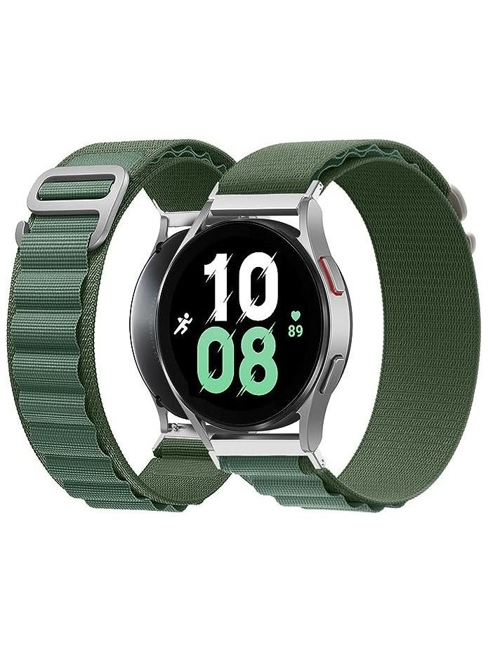 Watch - 20 mm Alpine Loop Bracelet Compatible with Amazfit GTS 4 Mini/GTS 4/Amazfit Bip 3/3 Pro, Nylon Titanium G-Hook Wristbands Replacement Strap for Amazfit GTS 3/GTS 2e/GTS 2 Mini/GTS 2/GTS - Green - Image 1